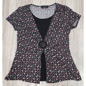 Bay Studio Career Short Sleeve Casual Shirt Women's Size M